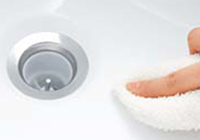 お掃除ラクラク排水口の写真