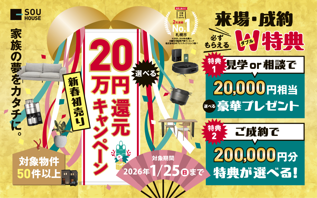 新春初売り20万円還元キャンペーン